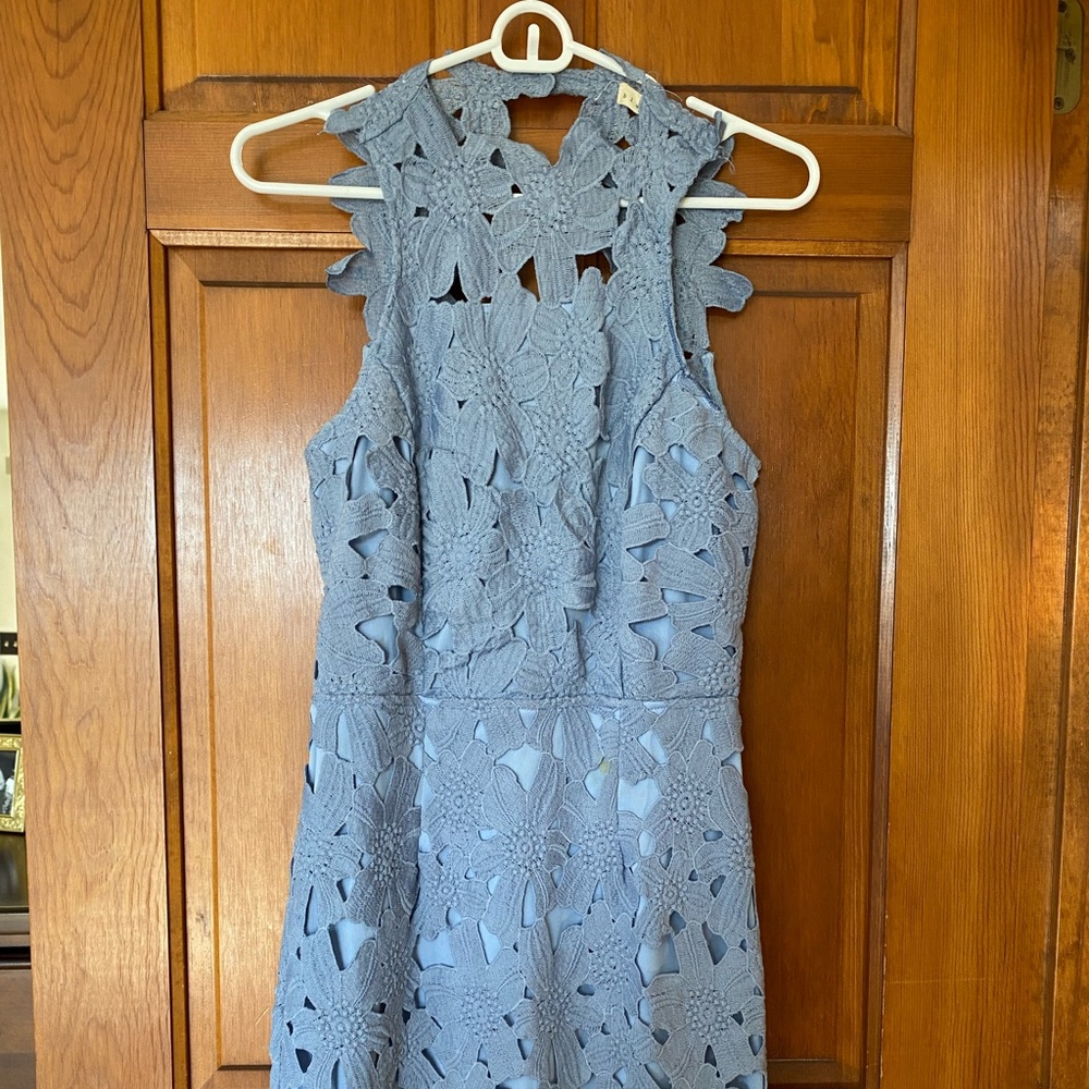 Blush noir blue dress